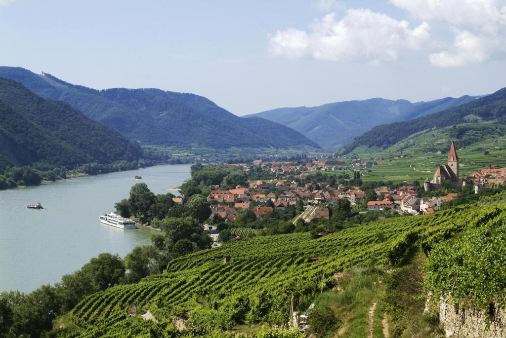 Donauhof - Hotel Garni ไวส์เซินเคียร์เชิน อินแดร์ วาคเอา ภายนอก รูปภาพ